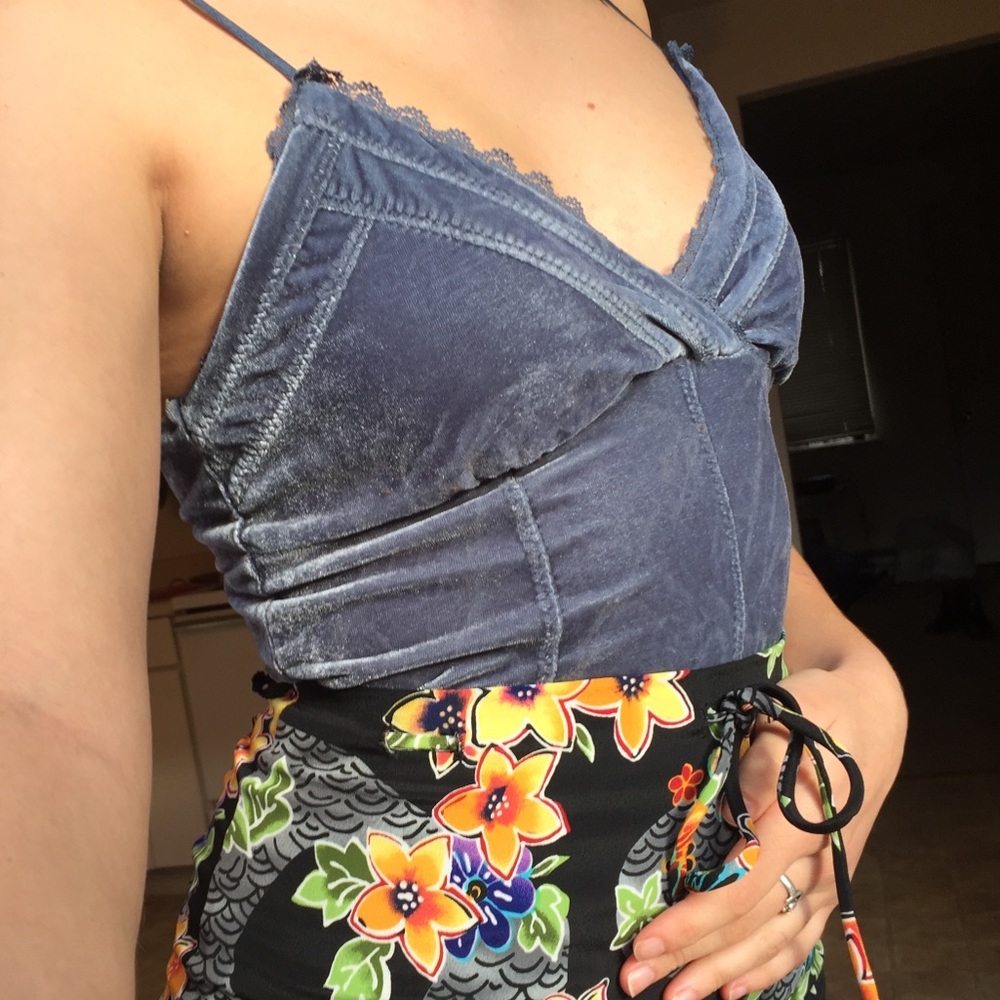 Velvet bustier top